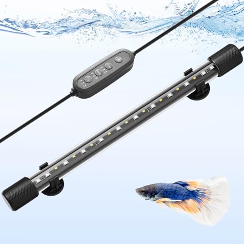 FEDOUR 15in Submersible Aquarium LED Light, 24/7 Mode Aquarium Lights with Full Spectrum RGBW LEDs, IP68 Waterproof Fish Tank Light with Dimming, Timming and Color Adjustable - style: 15inch
