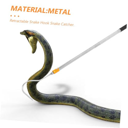 Adjustable Stainless Steel Snake Catching Tool Telescopic Hook Portable and Versatile for Safe Handling of Snakes and Reptiles Extendable for Precise Control