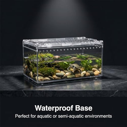 2-Pack Acrylic Terrarium, Large Tarantula Enclosure with Magnetic Lid, Escape-Proof Spider Cage, Hermit Crab Tank, Reptile Habitat for Geckos, Frogs, Isopods