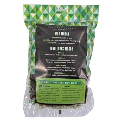 The Habitat Life - Natural Mood Moss - for Reptiles, Amphibians & Invertebrates Terrariums - Moisture-Retaining - Humidity Control - Soft Bedding - Dye-Free & Safe - Small - 1 Pack - size: Small, style: Mood Moss