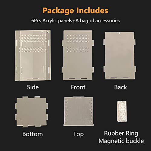 Acrylic Reptile Terrarium, Transparent Reptile Tank Habitat Terrariums Mini Enclosure Feeding Breeding Box with Cover for Tarantula Isopod Roach InvertebratesGecko Frog （5“x5”x8“）