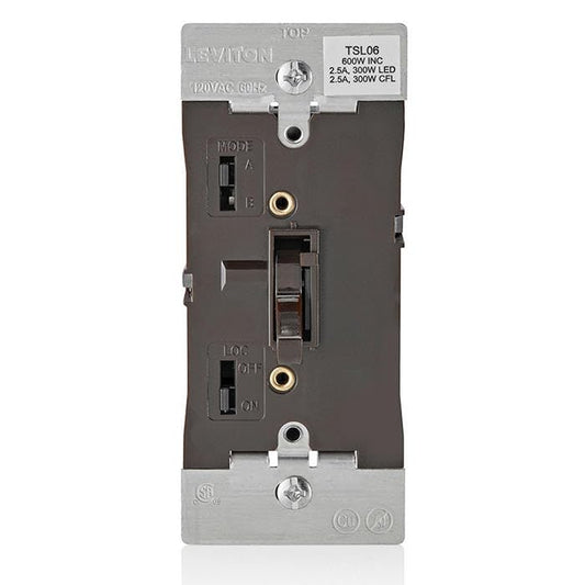 Leviton Toggle Slide Dimmer Switch for Dimmable LED, Halogen and Incandescent Bulbs, TSL06-1LB, Brown - color: Brown