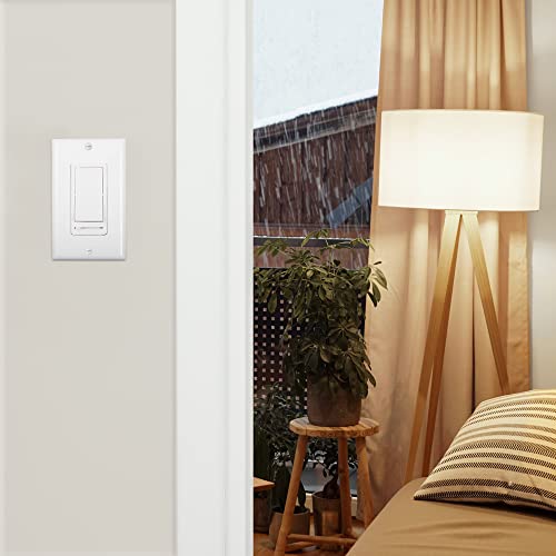 Maxxima LED Dimmer Light Switch, White, 3-Way/Single Pole Use, 2 Pack | 600 Watt Max, LED and Incandescent Compatible, Wall Plate Cover Included, - color: White, size: 2 Pack