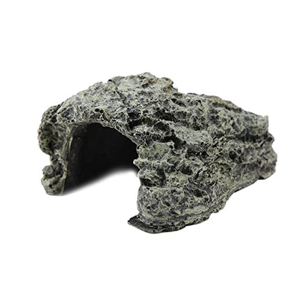 Natural Rock Reptile Hide Cave, 3.15 in Diameter, L | Lizard Turtle Snake Gecko Habitat, Aquarium Terrarium Decoration, Non Slip Surface Texture, Secure Retreat Area - size: 5.3 x 4.3 x 3.1 in