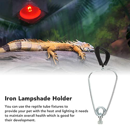 2 Sets Reptile Lampshade Holder, Adjustable Clamp Lamp Stand Iron Clamp Stand Fixture Heat Dome Light Bracket for Reptile Pets