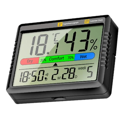 Beaupretty Digital Hygrometer Thermometer with LCD Screen Lightweight Portable Temperature and Humidity Meter for Indoor Use in Fridge or Nursery