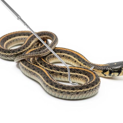 BESPORTBLE Retractable Stainless Steel Snake Hook Grabber Portable Adjustable Snake Catching Tool for Reptile Handling and Secure Capture