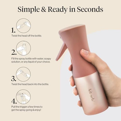 Kitsch Continuous Spray Bottle for Hair – Fine Mist Water Mister & Water Spray Bottle – Recycled Hair Spray Bottle – Spray Bottles for Cleaning, Styling, Plants & More – Terracotta, 150ml - color: Terracotta