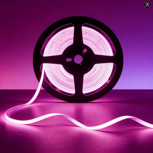 Ultra-Narrow 3mm USB COB LED Strip Lights Self-Adhesive, for Kitchen Cabinets, Bedroom, Gaming Desk (Pink, 3ft) - color: Pink, size: 3ft