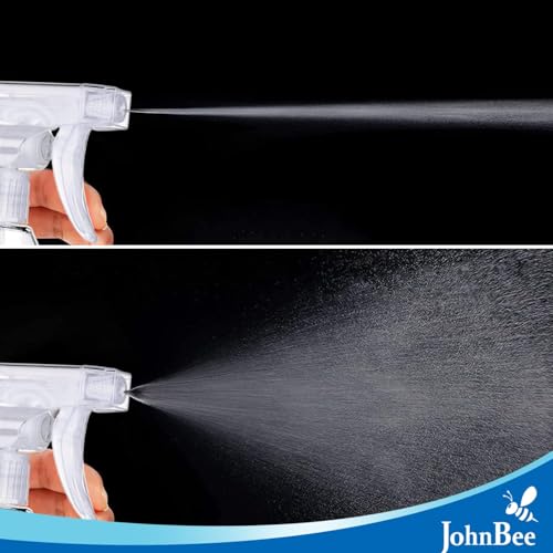 JohnBee Spray Bottles - 16.9oz/2Pack - Premium Adjustable Spray Bottles for Cleaning - No Leak And Clog Mister Spray Bottle - Spray Bottle For Hair, Plants, Pet, Vinegar, And Rubbing Alcohol Reagent - color: Clear
