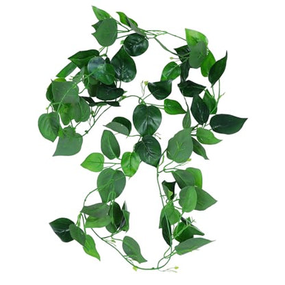 PRETYZOOM Reptile Terrarium Artificial Vine with Suction Cups Simulation Leaves Decorative Pet Habitat Plants for Lizard Snake Gecko Enclosure
