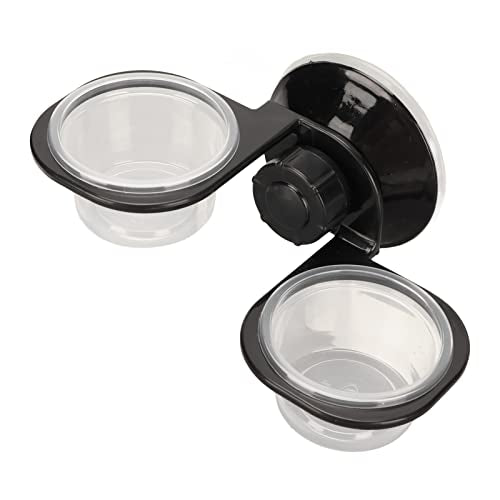 Reptile Food Water Feeding Bowl Crested Gecko Feeding Ledge Reptile Food and Water Cups for Small Pets (Double Bowl)