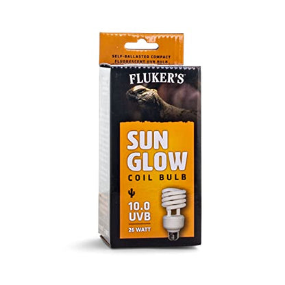 Fluker’s Sun Glow 10.0 UVB Fluorescent Coil Bulb for Desert Reptiles, Reptile Heat Light Stimulates Natural Synthesis of Vitamin D in Captive Reptiles, 26 Watt - size: 26 Watts