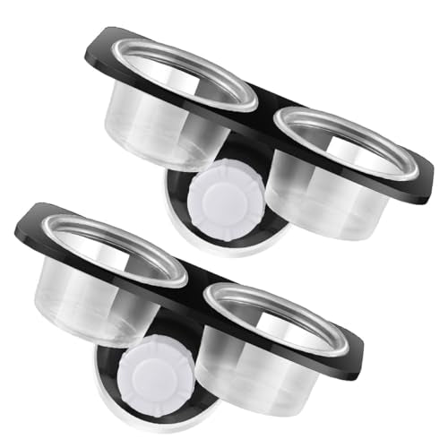 DOITOOL Reptile Water Feeding Bowls Double Suction Cup Food Dish Stable Black Aquarium Terrarium Bowls for Geckos Lizards Pets