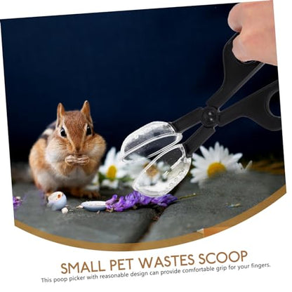 UKCOCO 3Pcs Small Plastic Hamster Waste Scoop Durable Poop Picker with Ergonomic Design for Small Pets Easy to Store with Portable Handle for Guinea Pig and Reptile