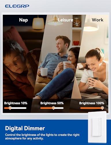 ELEGRP LEDPro™ Multi-Location Dimmer, EDM25BM Master Dimmer Light Switch for LED, Single Pole/3 Way, 1 Pack, Matte White - color: Matte White, size: Master