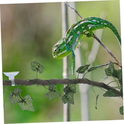 BESPORTBLE Flexible Fake Vine for Reptile Tank Decor Artificial Climbing Plant for Bearded Dragon Snake Gecko and Lizard Habitat 1 Set of Aquarium Vine Decoration Suction Cup