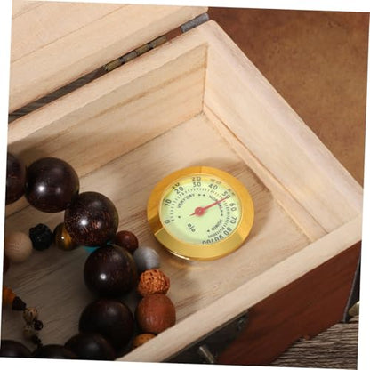 Small Round Analog Hygrometer for Humidor and Violin Cases High-Precision Humidity Gauge for Cigar Boxes and Musical Instruments Compact Mechanical Design for Accurate Measurement