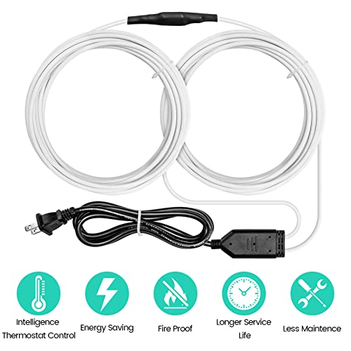 Soil Heating Cable, 49 ft Electric Warming Cable for Garden, Cold Frame, Keep Soil Warm - size: 49 ft