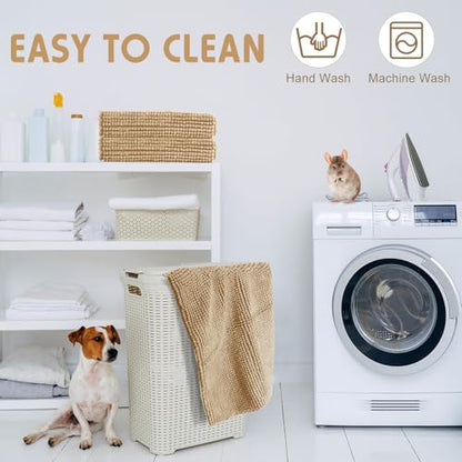 Amylove 4 Pcs Guinea Pig Cage Liner 16 x 24 Inch Washable Chenille Pee Pads Pet Dog Cat Bedding Training Mat Reusable for Small Animals Puppy Bunny Hamster Chinchilla - color: Beige, size: 16 x 24 Inch, style: Low Pile Chenille
