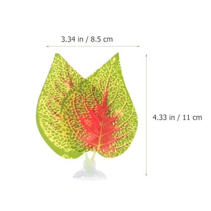 PRETYZOOM 2pcs Reptile Plants Ornaments Artificial Leaf Set with Suction Cups for Terrarium Decor Simulated Plastic Leaves Including Perilla and Fruit Leaf Suitable for Turtle Lizard