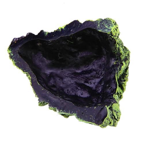 Reptile Hide Cave Resin Rock Shelter Hideout Basking Platform Decor, Natural Safe Climbing Resting Spot for Terrarium Aquarium Brown Medium 4.7 x 4.3 x 2.4 in 1 Pack