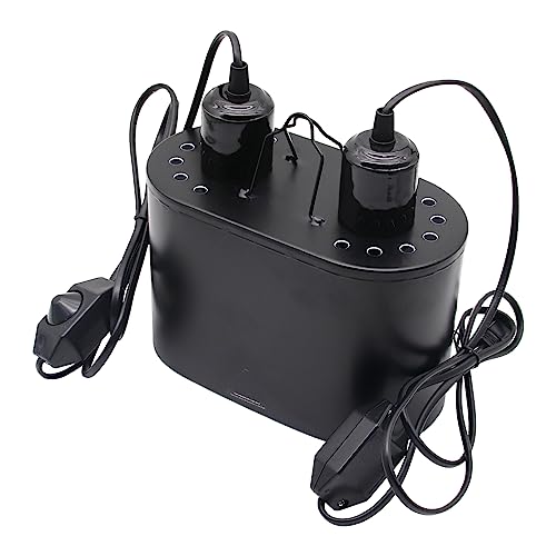 Dual Reptile Deep Dome Lamp Fixture with Temperature Adjustment,Dual Deep Cap Combo Integration Design Heat Lighting Lamp UVB Light with Independent Switches, for Reptile Snake and Tortoise