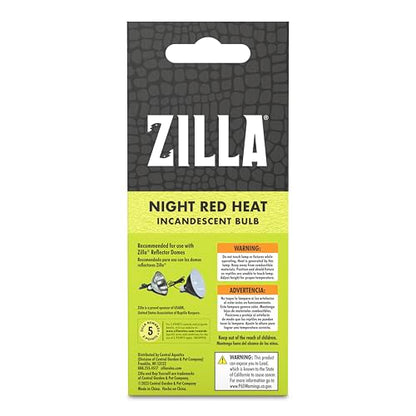 Zilla Incandescent Bulb, Night Red, Ideal for Nocturnal Reptile Species - size: 50 Watts, style: Night Red