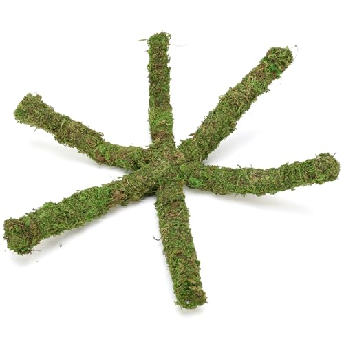 USMOLA 12 Inch Hermit Crab Climbing Toys for Tank, Fake Moss Hermit Crab Habitat Tank Accessories, Pet Snail Climbing Toys, Ideal Snail Terrarium Accessories (Natural Green, 12 Inch)