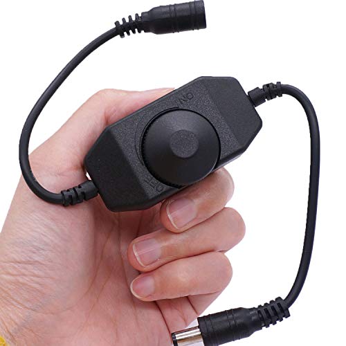 weideer 2Pcs DC12V-24V LED Strip Lights Dimmer Switch PWM Rotary Dimmer Controller Inline Dimmer Switch for LED String Lights Christmas Lights Black K-018-BK - color: Black