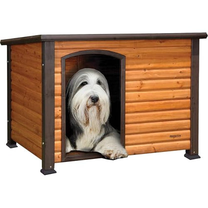 Precision Pet Outback Log Cabin Dog House, Large/45-1/2 x 33 x 33", Model Number: 7027003 - color: Walnut/Dark Brown, size: Large, style: Outdoor Log Cabin