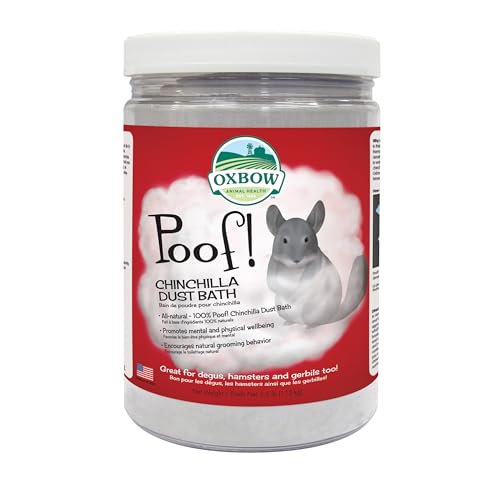 Oxbow POOF! Chinchilla Dust Bath,100% Natural Blue Beauty Dust for Chinchillas, Degus, Gerbils, and Hamsters, Small Animal Grooming, Natural Dusting Powder, 2.5 lbs Jar - size: 2.5 Pound (Pack of 1)