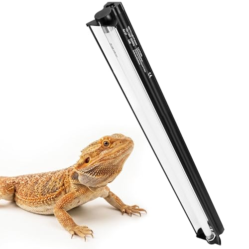 T5 HO UVB Reptile Light Kit, 22.6" Fixture with 14W 10.0 UVB Tube, Suitable for Desert Reptiles Including Adult Bearded Dragons - color: 10.0 Desert, size: 14W-22.6Inch
