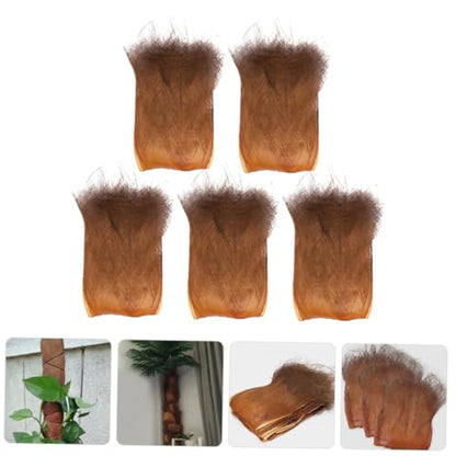 Yardwe Simulated Palm Tree Bark Sheets 5-Pack Natural Brown Faux Bark for Garden Decor Home Plant Decoration and Aquarium Hatchery Landscape 19.68X11.81 Inch