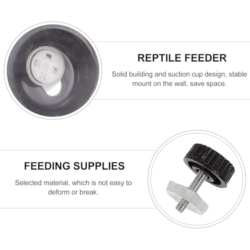 PRETYZOOM Reptile Feeder with Cup Double Feeding Bowl Suction Cup Stable Lizard Food Water Basin for Geckos and Tree Climbing Pets Terrarium Supplies