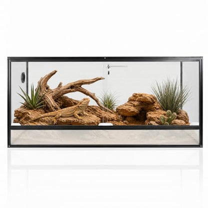 120 Gallon Bearded Dragon Tank, 48x24x24 Reptile Enclosure - size: 48x24x24" (120 Gallon)