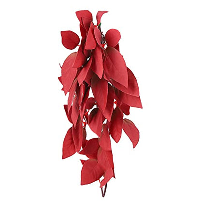 BORDSTRACT Artificial Reptile Plant, Lifelike Plastic Hanging Leaves Decoration with Suction Cup for Terrarium Fish and Reptile Habitats (T-1033A4) - size: T-1033A4