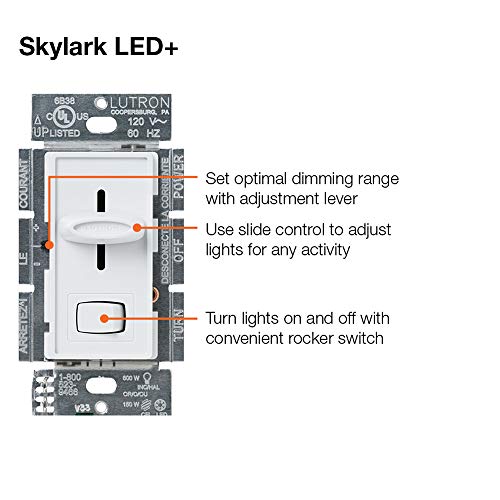 Lutron Skylark LED+ Dimmer Switch for Dimmable LED, Lutron Dimmer Switch For Halogen and Incandescent Bulbs, 150W/Single-Pole or 3-Way, SCL-153P-BR, Brown - color: Brown