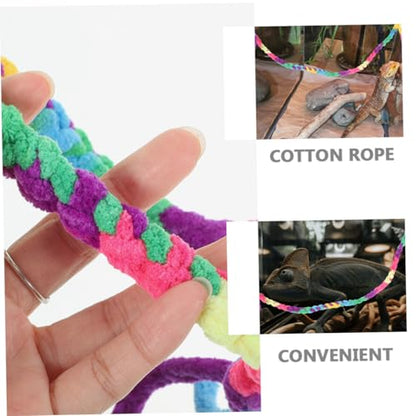 Toyvian 2pcs Decorative Reptile Rope Climbing Vines for Lizards Geckos and Snakes Durable Cotton Habitat Accessories for Reptile Terrarium Decoration