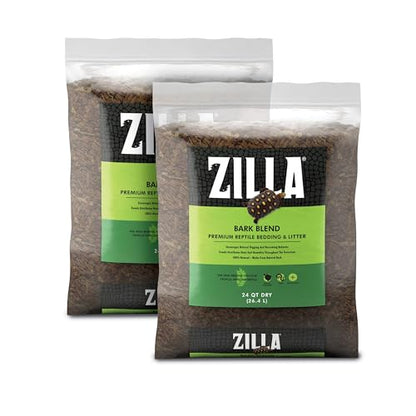 Zilla Reptile Terrarium Bedding Substrate Bark Blend, 24 Quart, 2 Count - size: 24 Quart, 2 Count