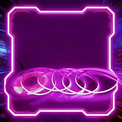 Ultra Thin 3mm 5v USB Cob Led Light Strip Gaming Desk Pc Setup Mood Lighting(Purple, 2ft) - color: Purple, size: 2ft
