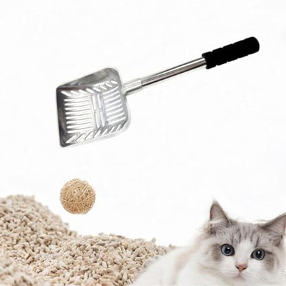 Cat Litter Scoop Sifting Scoop Reptile Waste Dustpan Lightweight Deep Scooper Kitten Waste Scooper for Kitty Pet Supplies, Black