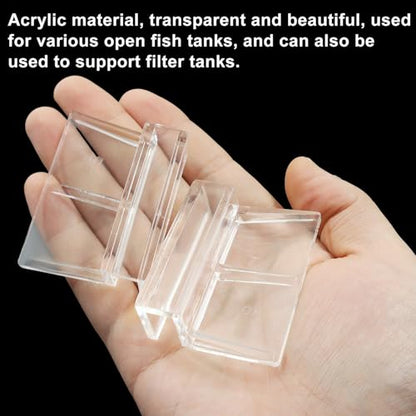 Murtenze 8 PCS Aquarium Lid Clips, 8mm Clear Acrylic Fish Tank Holder Support Clamps for Rimless Aquariums - size: 8mm