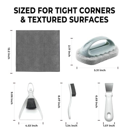 Bearded Dragon Tank Cleaning Kit, Reptile Enclosure Cleaning Tool Set with Mini Dustpan, Brush, Scraper & Cleaning Cloth for Lizard & Gecko Terrarium Maintenance