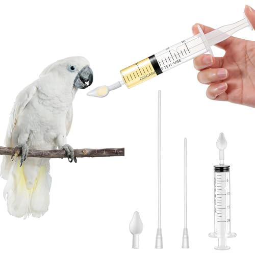Baby Bird Feeding Syringe, Reusable Manual Bird Feeding Syringe with Spoon Tip and Soft Tube for Milk, Water, Liquid Food, Parrot, Small Pet
