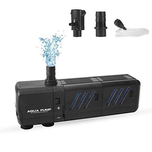Aquarium Filter, Insputer 8W Turtle Tank Filter with 2 Sponge Filtration, 200 GPH Adjustable Submersible Fish Filters for 10-50 Gallo Pond Freshwater - size: Aquarium pump filter