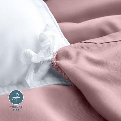Bare Home Bedding Duvet Cover Extra Long Size - Premium 1800 Super Soft Collection - Lightweight, Cooling - Soft Breathable Bedding Duvet Cover (Twin/Twin XL, Dusty Pink) - color: 30 - Dusty Pink (No Comforter), size: Twin/Twin XL