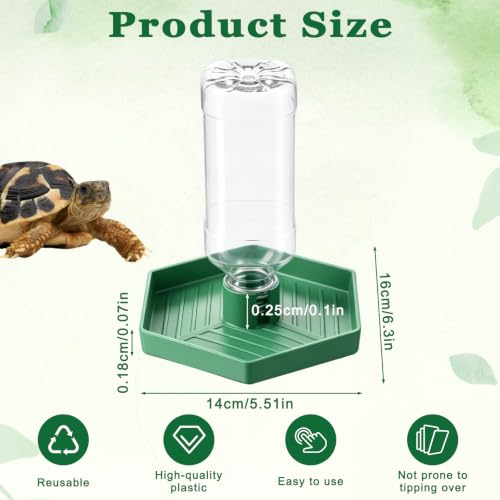 Reptile Water Dispenser, Tortoise Water Dish Bearded Dragon Water-Bowl | Tortoise Habitat Accessories Reptile Terrarium Automatic Water-Feeder-Dispenser for Reptiles Amphibians Turtle Chameleon (XL)