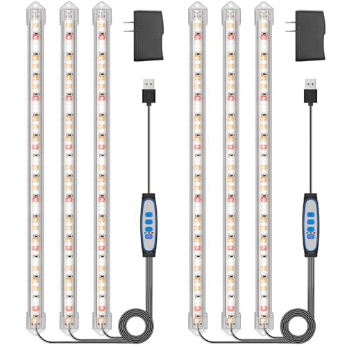 Kullsinss Grow Lights for Indoor Plants Full Spectrum, LED Grow Light Strips with 6/12/16H Timer, 3 Spectrum Modes, 5 Brightness Levels, 180 LEDs Sunlike Plant Lights for Indoor Growing (2 Pack) - color: 3 Bars, size: 2 Pack