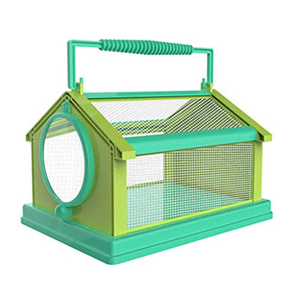 Insect Critter Keeper with Handle Easy to Observe Portable Plastic Reptile Terrarium for Bugs Lizards Frogs Insect Cage